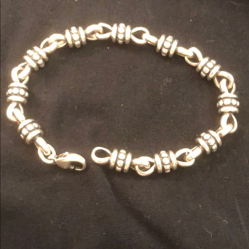 Retired James Avery beaded silver link bracelet